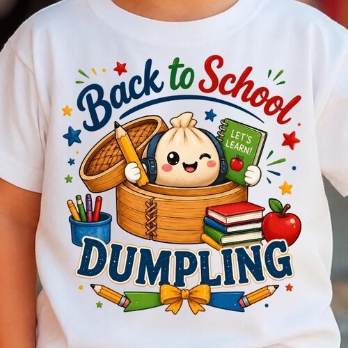 Back to School Dumpling kids graphic tee